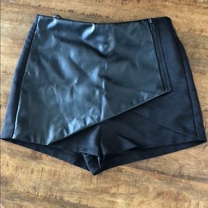 Black leather TopShop shorts!